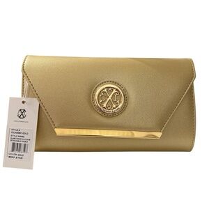 CXL by Christian Lacroix Gold Glam Caviar Clutch